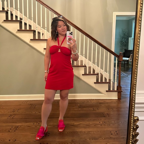 Knot-Front Cutout Halter Mini Dress - Picture 3 of 3